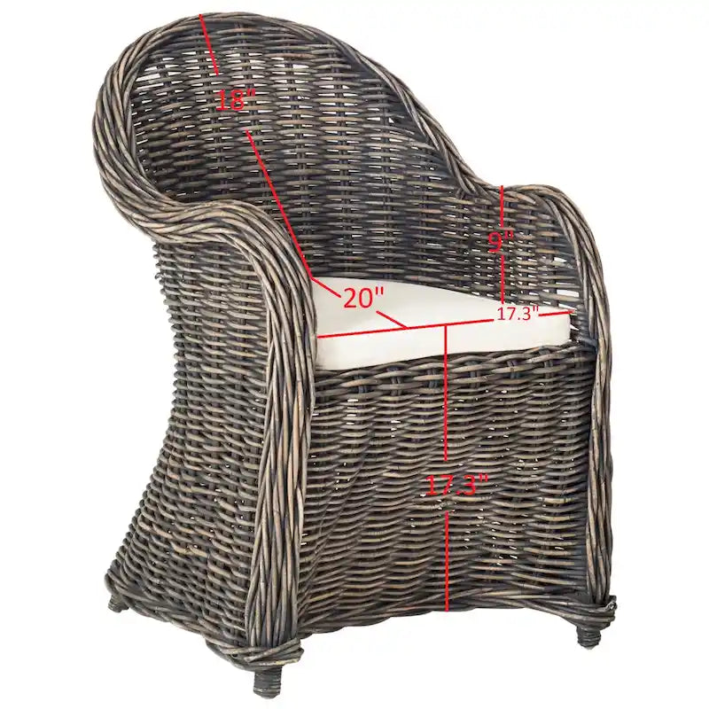 Fauteuil club en rotin jaune - 24 x 26 x 35 - 24Lx26Px35H