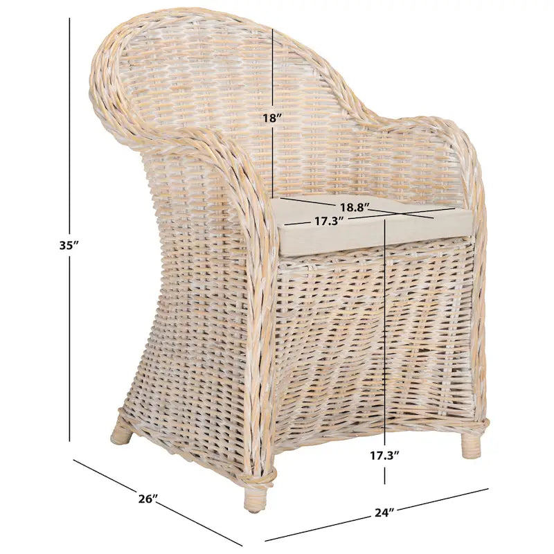 Fauteuil club en rotin jaune - 24 x 26 x 35 - 24Lx26Px35H