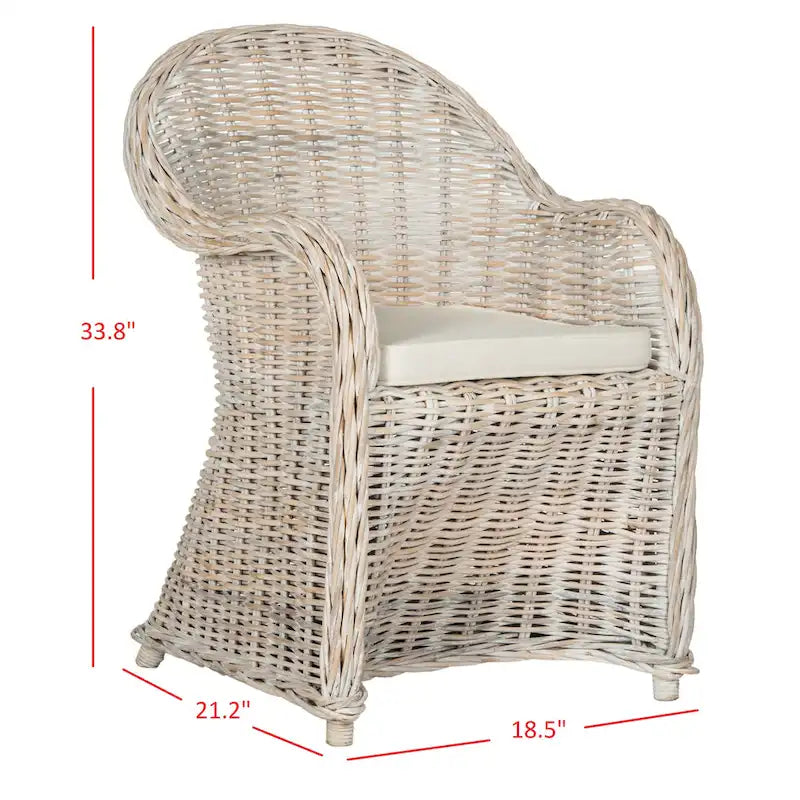 Fauteuil club en rotin jaune - 24 x 26 x 35 - 24Lx26Px35H