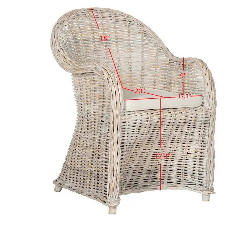 Fauteuil club en rotin jaune - 24 x 26 x 35 - 24Lx26Px35H