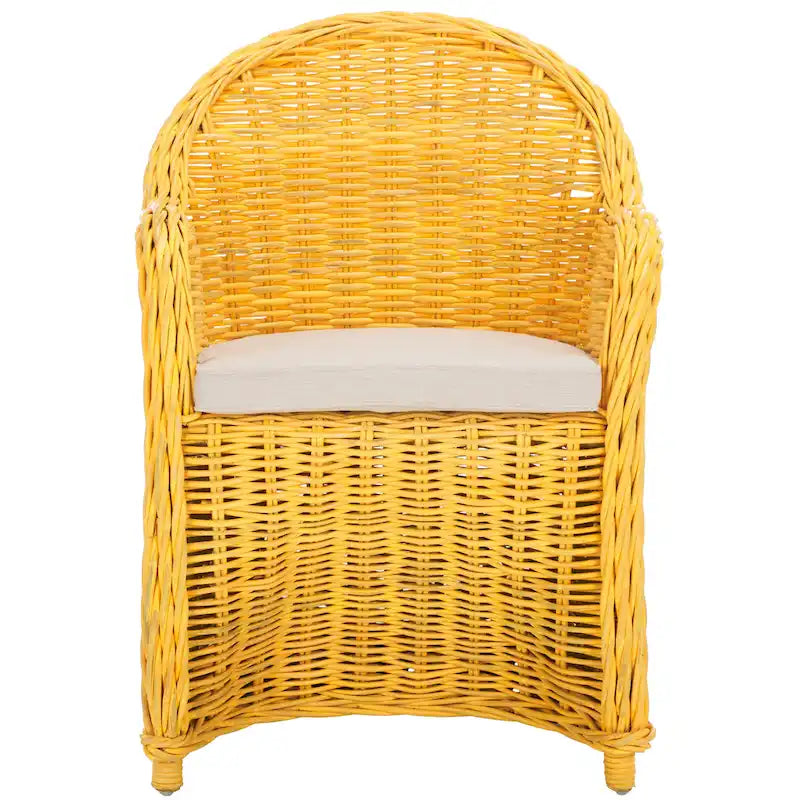 Fauteuil club en rotin jaune - 24 x 26 x 35 - 24Lx26Px35H