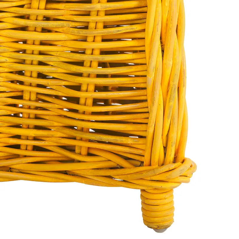 Fauteuil club en rotin jaune - 24 x 26 x 35 - 24Lx26Px35H