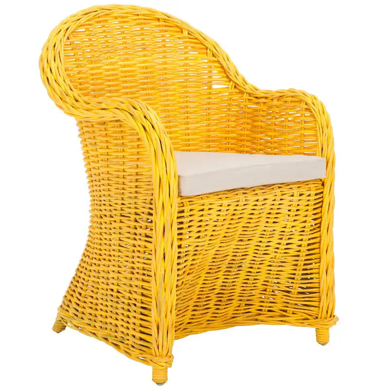 Fauteuil club en rotin jaune - 24 x 26 x 35 - 24Lx26Px35H