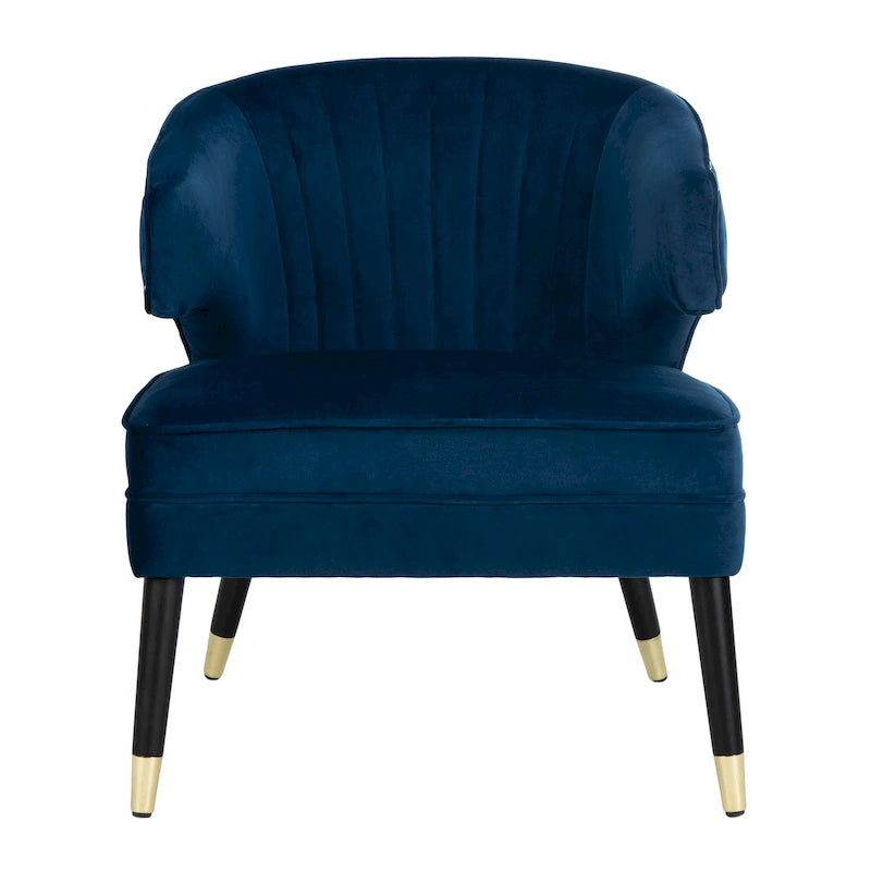 Fauteuil d'appoint dossier haut en velours