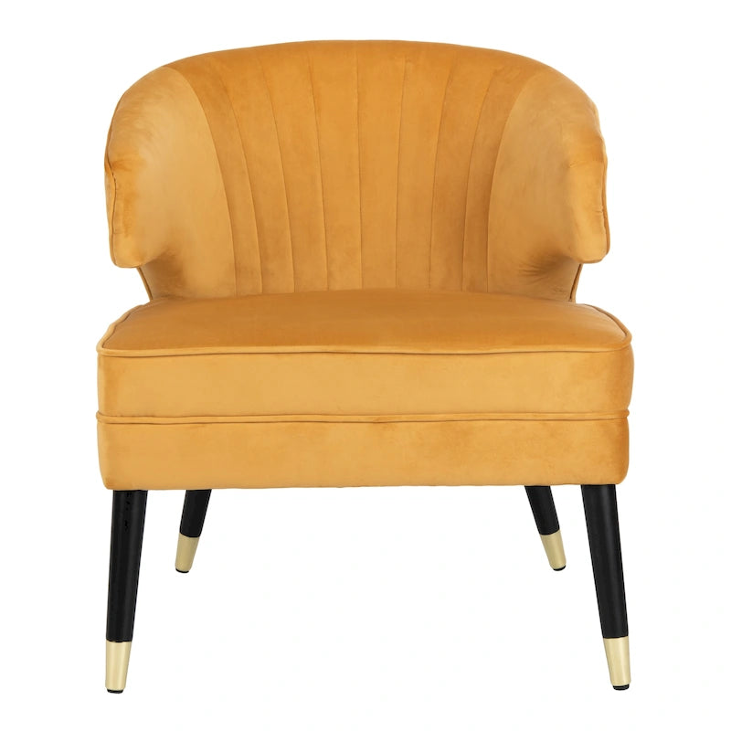 Fauteuil d'appoint dossier haut en velours