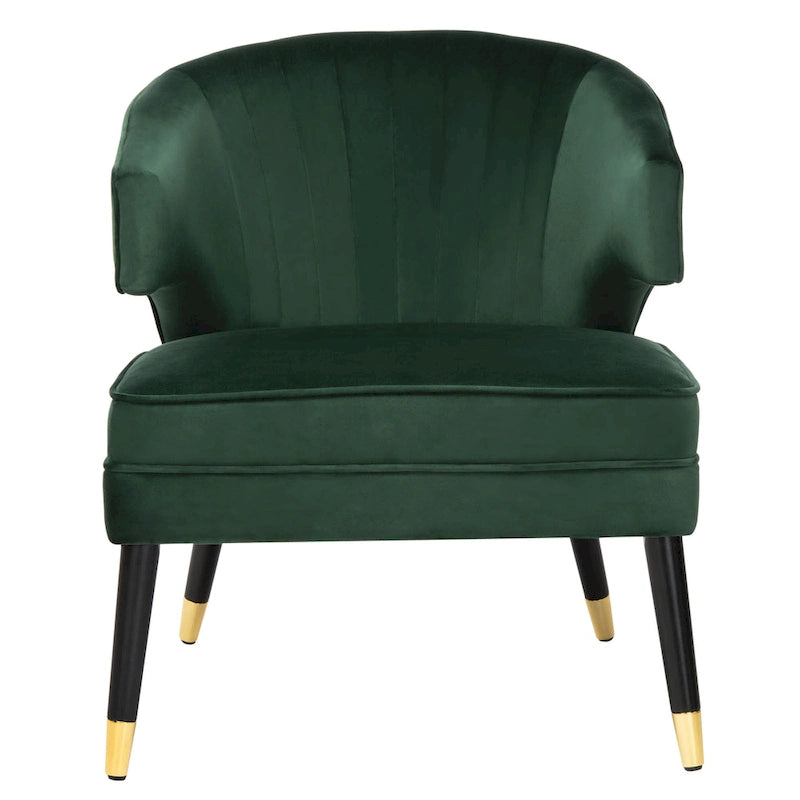 Fauteuil d'appoint dossier haut en velours