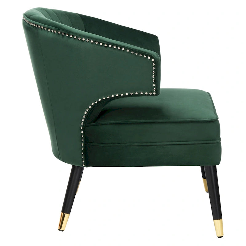 Fauteuil d'appoint dossier haut en velours