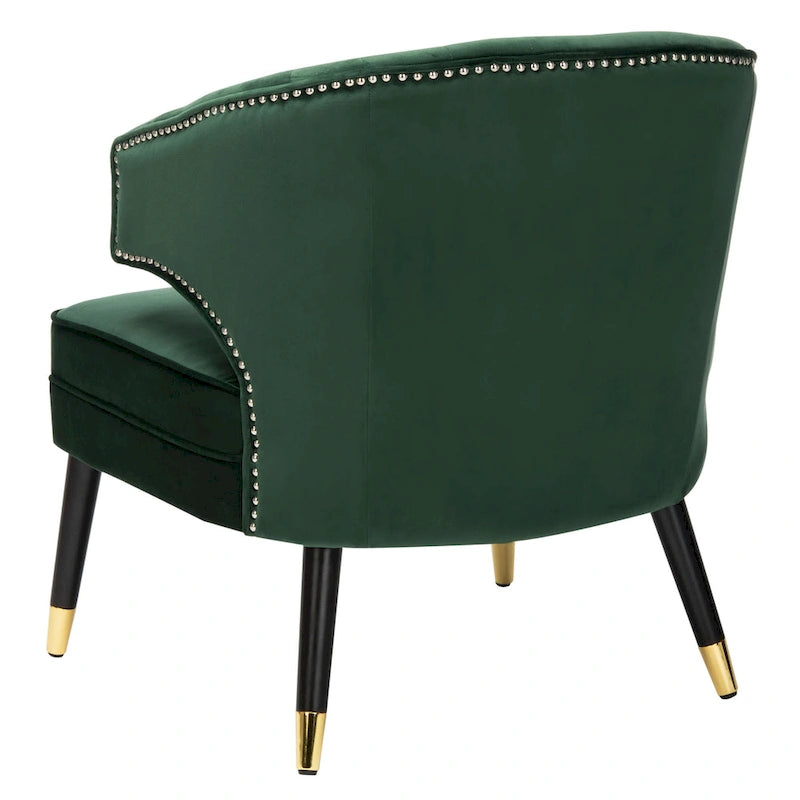 Fauteuil d'appoint dossier haut en velours