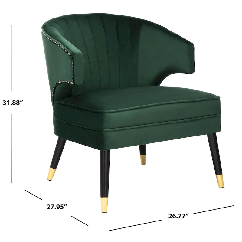 Fauteuil d'appoint dossier haut en velours