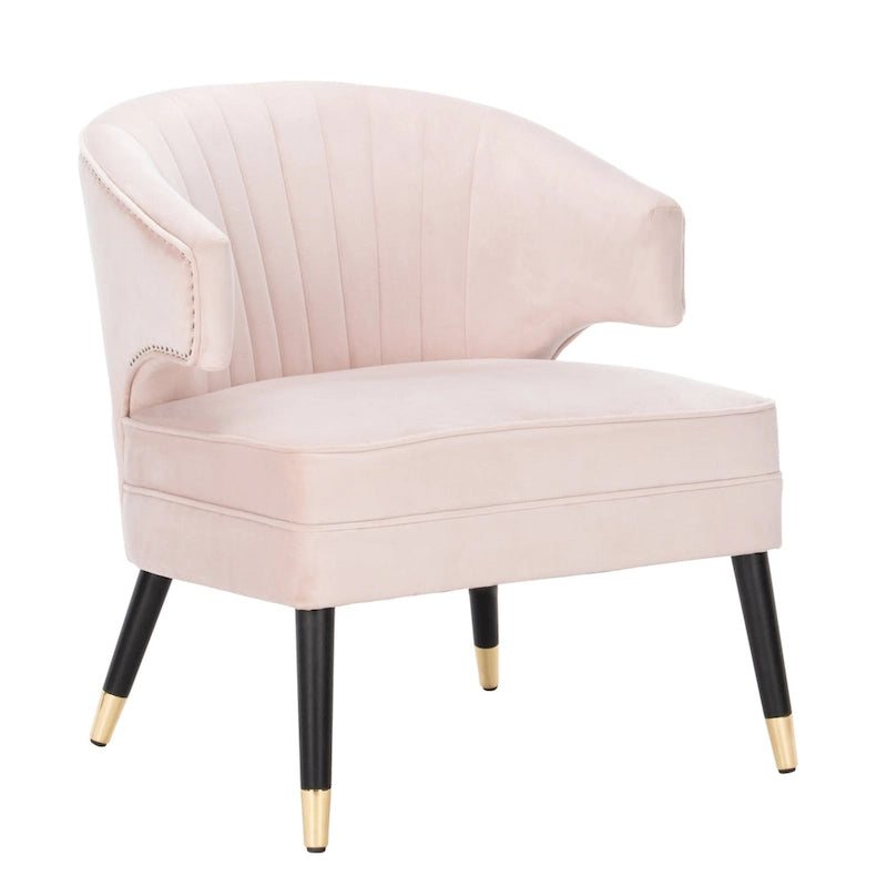 Fauteuil d'appoint dossier haut en velours