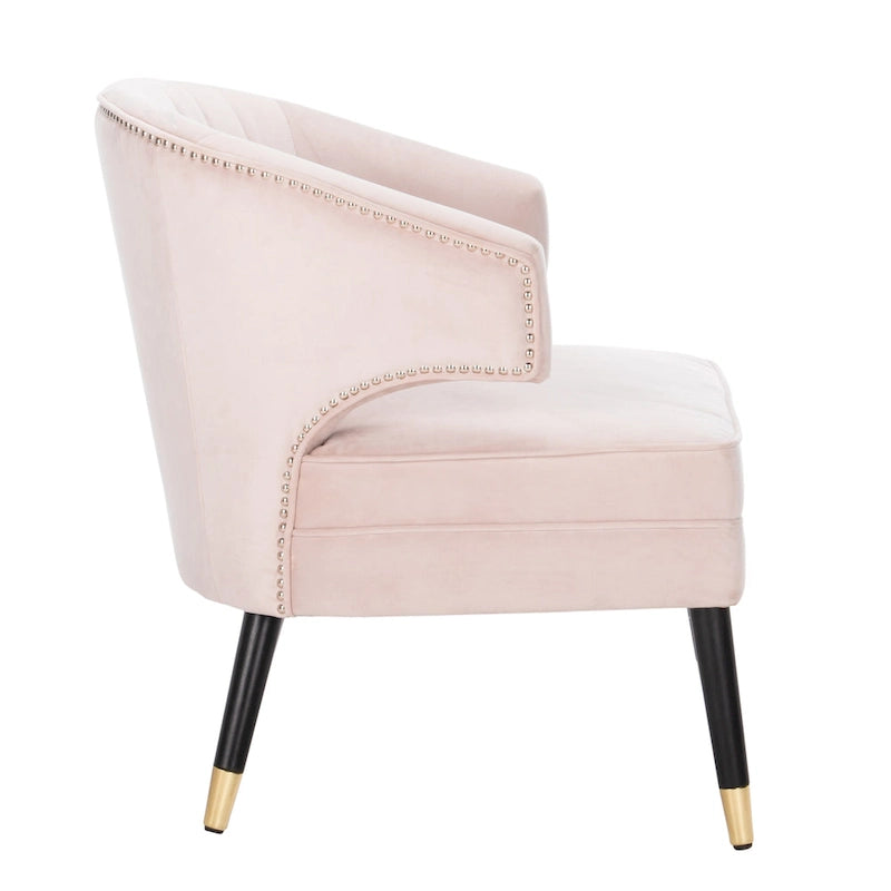 Fauteuil d'appoint dossier haut en velours