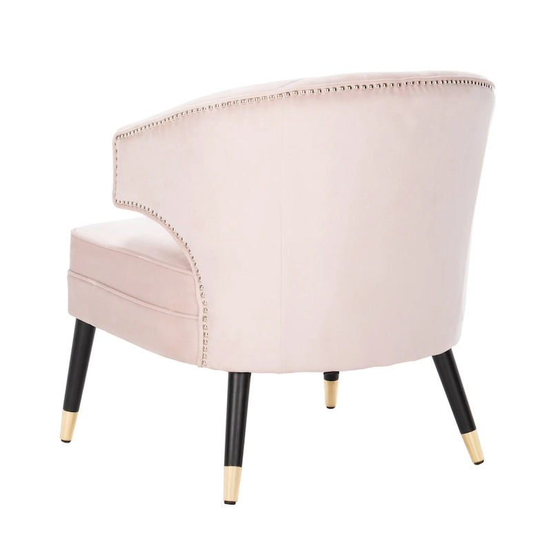 Fauteuil d'appoint dossier haut en velours