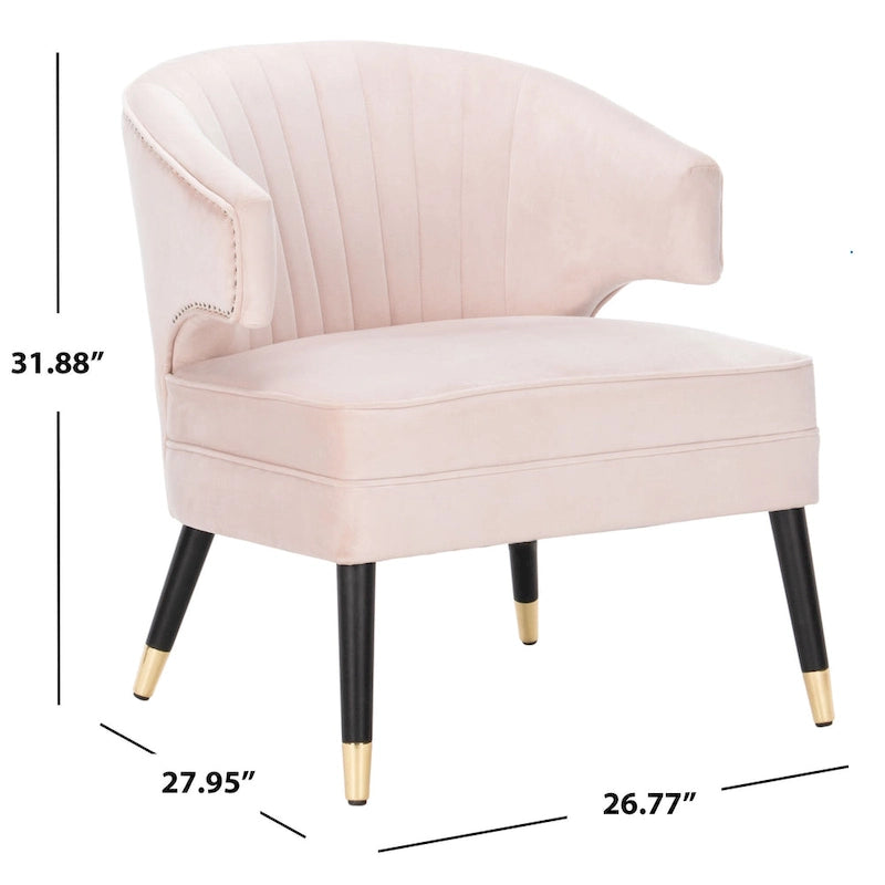 Fauteuil d'appoint dossier haut en velours