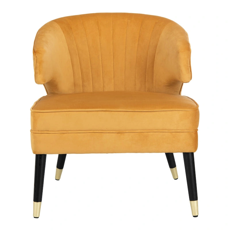 Fauteuil d'appoint dossier haut en velours
