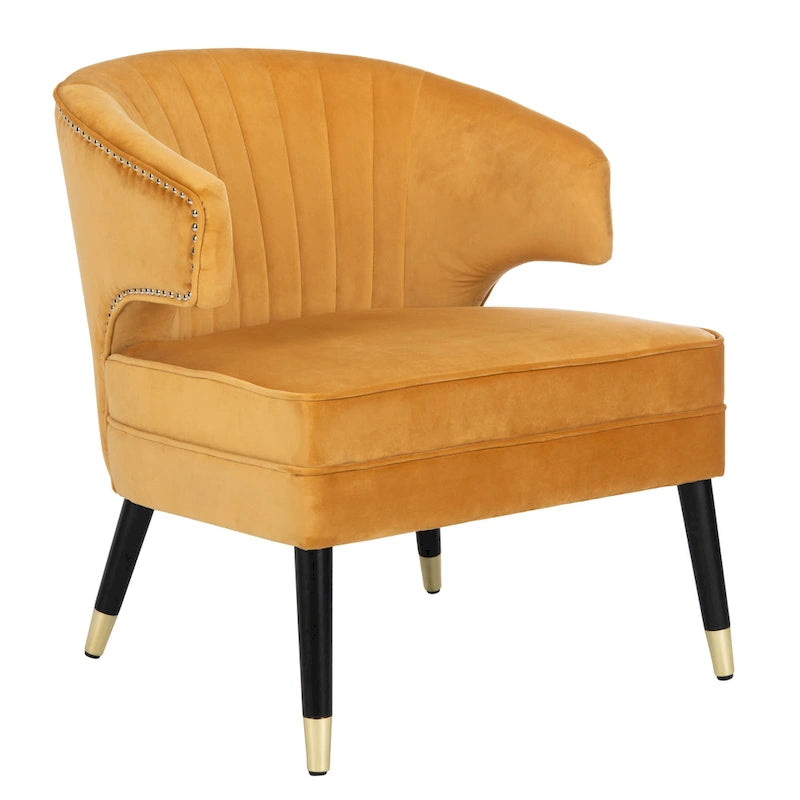 Fauteuil d'appoint dossier haut en velours