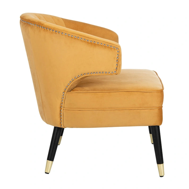 Fauteuil d'appoint dossier haut en velours
