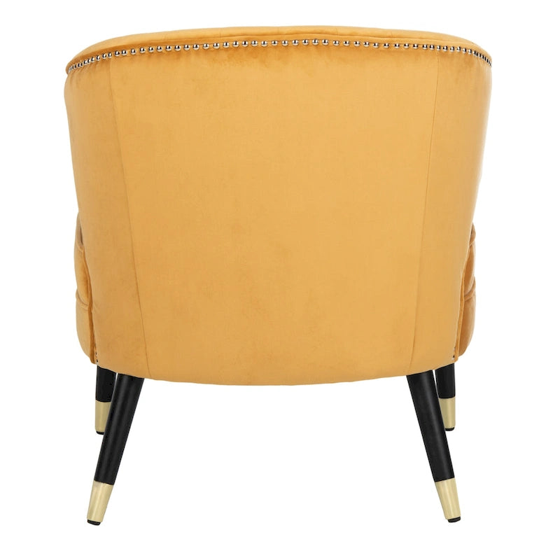 Fauteuil d'appoint dossier haut en velours