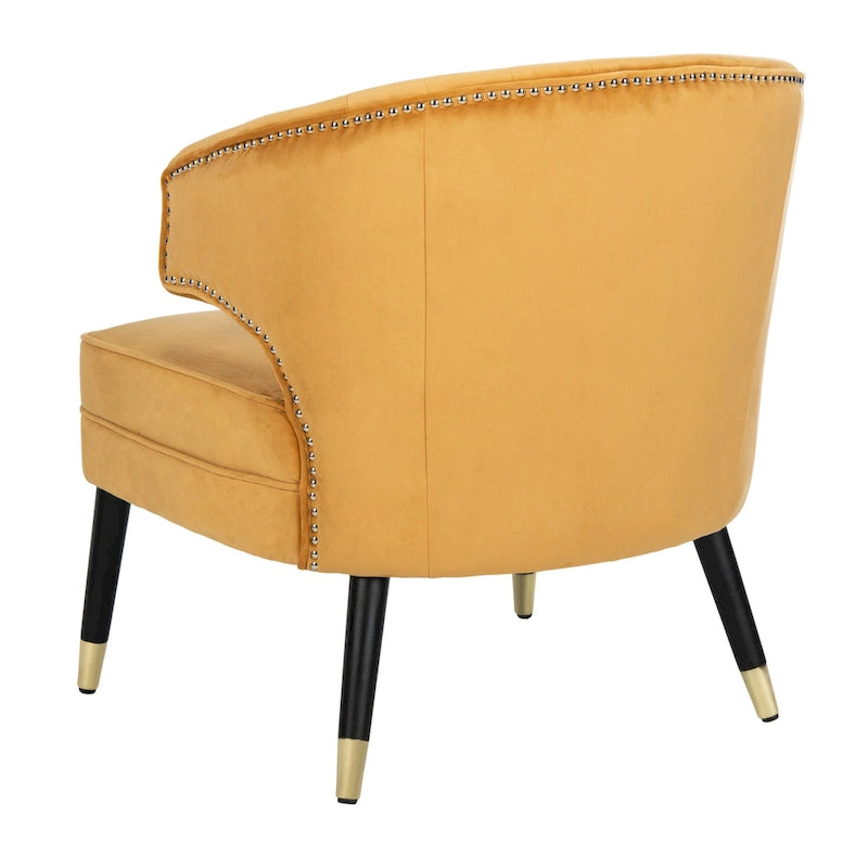 Fauteuil d'appoint dossier haut en velours