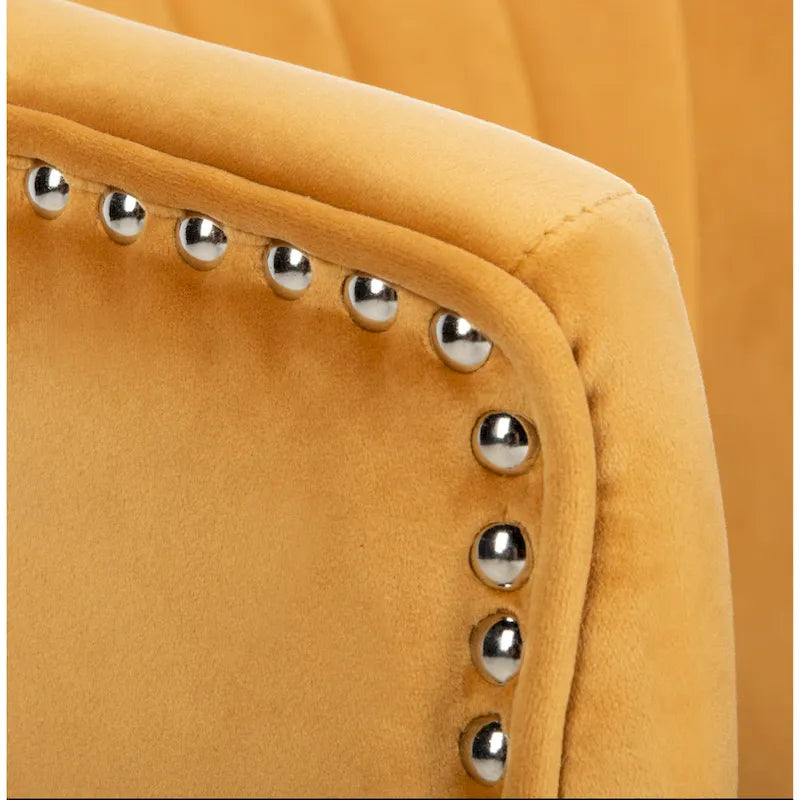 Fauteuil d'appoint dossier haut en velours