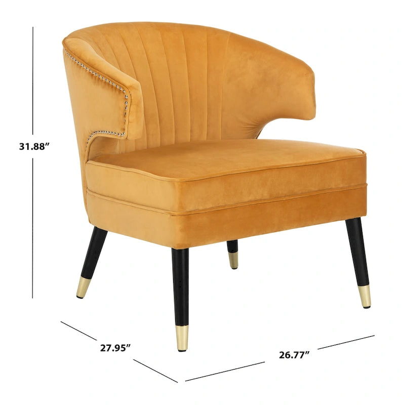 Fauteuil d'appoint dossier haut en velours