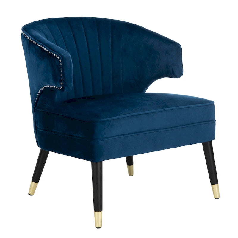 Fauteuil d'appoint dossier haut en velours