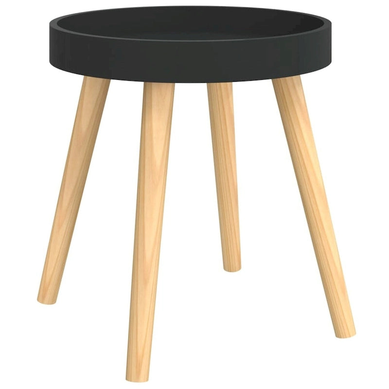 Table d'appoint ronde Table basse Bois composite et bois massif de pin