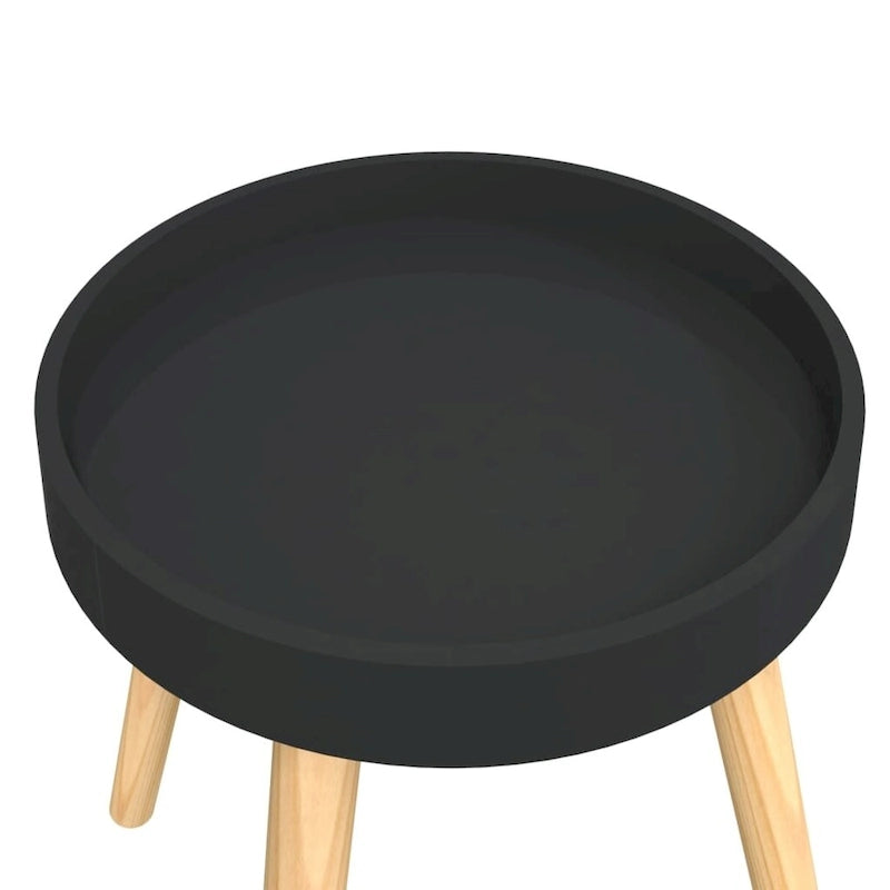 Table d'appoint ronde Table basse Bois composite et bois massif de pin