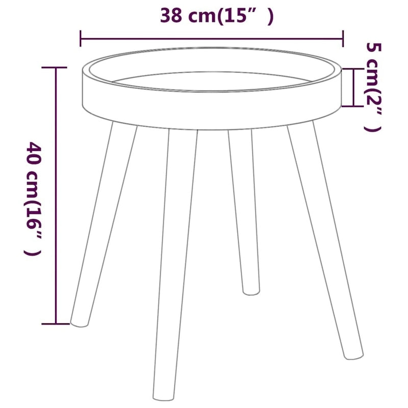Table d'appoint ronde Table basse Bois composite et bois massif de pin