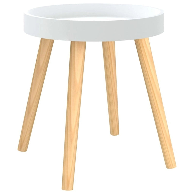 Table d'appoint ronde Table basse Bois composite et bois massif de pin