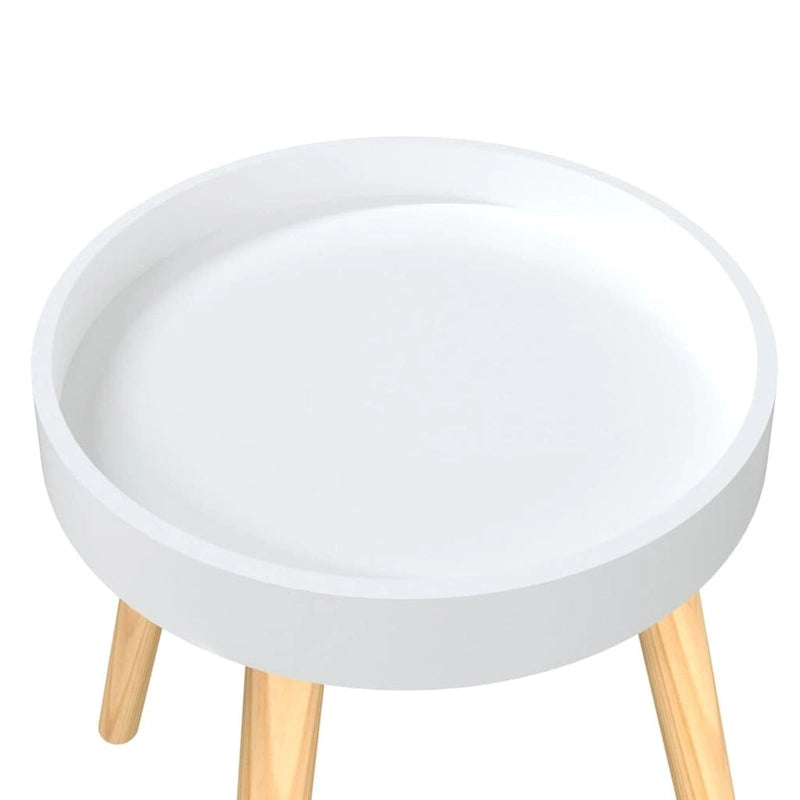 Table d'appoint ronde Table basse Bois composite et bois massif de pin