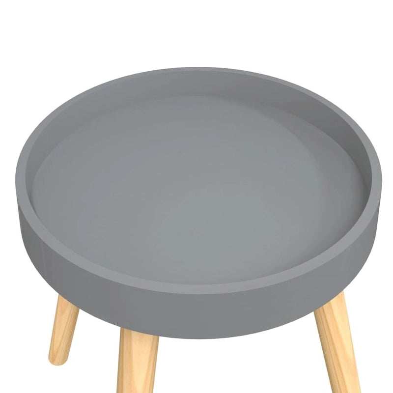 Table d'appoint ronde Table basse Bois composite et bois massif de pin