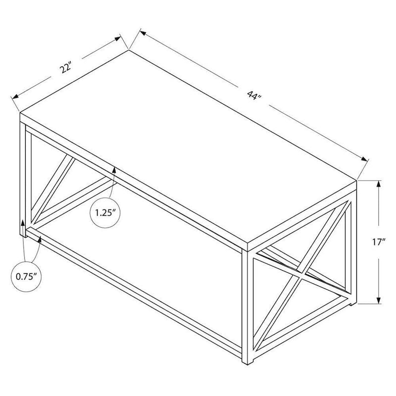Table basse design contemporain en métal chromé avec finition aspect bois naturel