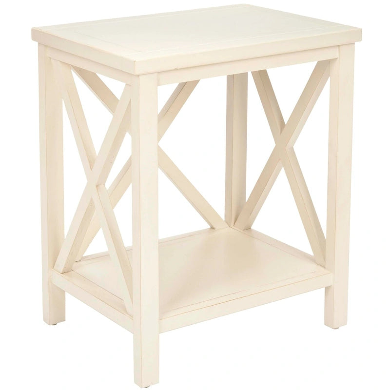 Table d'appoint à croix dorsale blanche