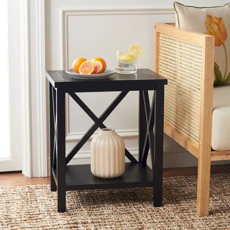 Table d'appoint à croix dorsale blanche
