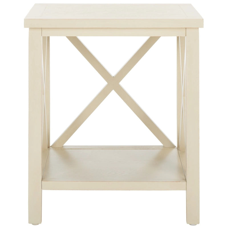Table d'appoint à croix dorsale blanche