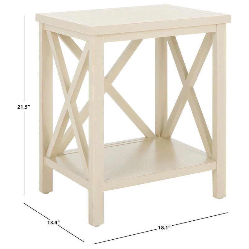 Table d'appoint à croix dorsale blanche