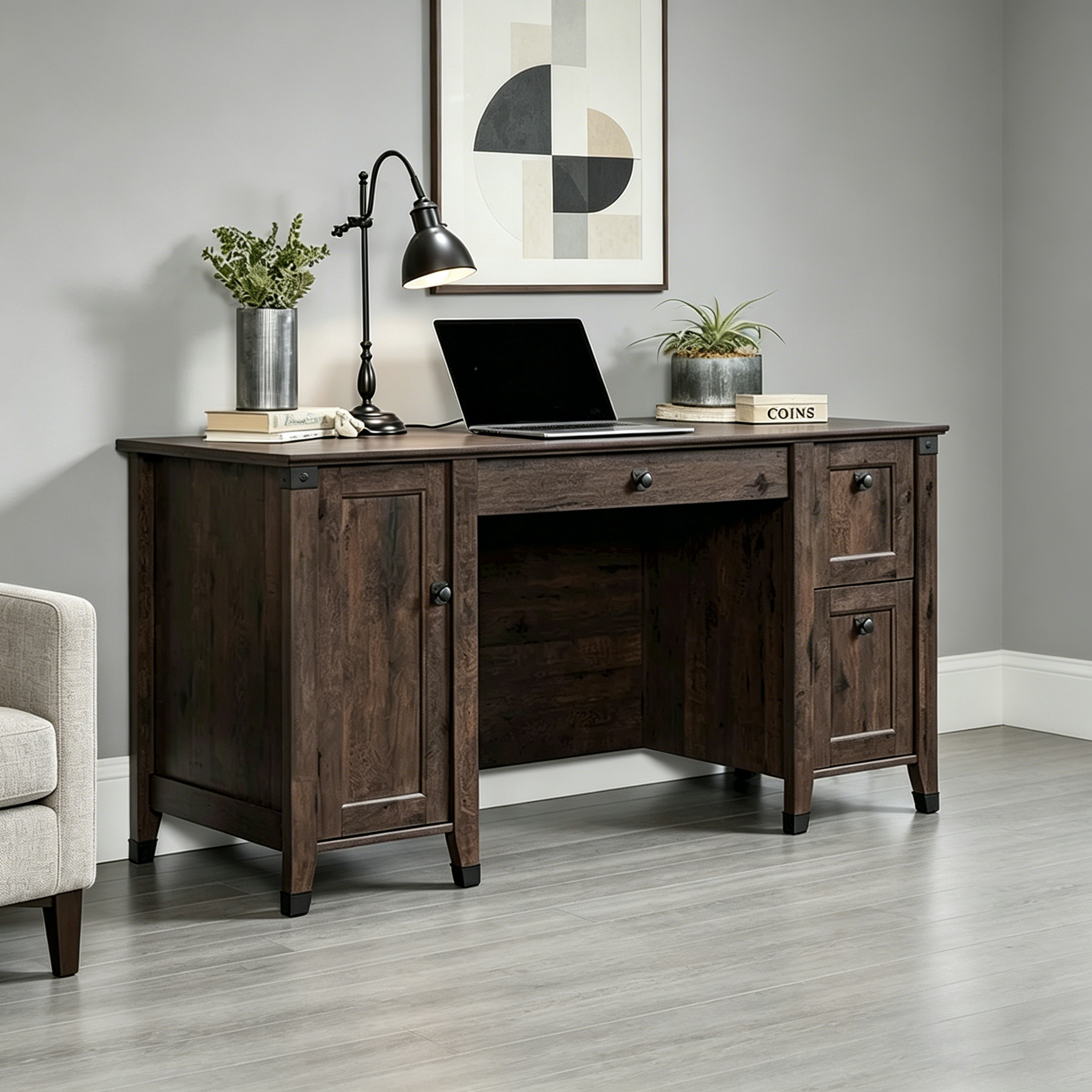 Bureau informatique de la collection Carson Forge