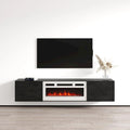 Meuble TV flottant avec cheminée