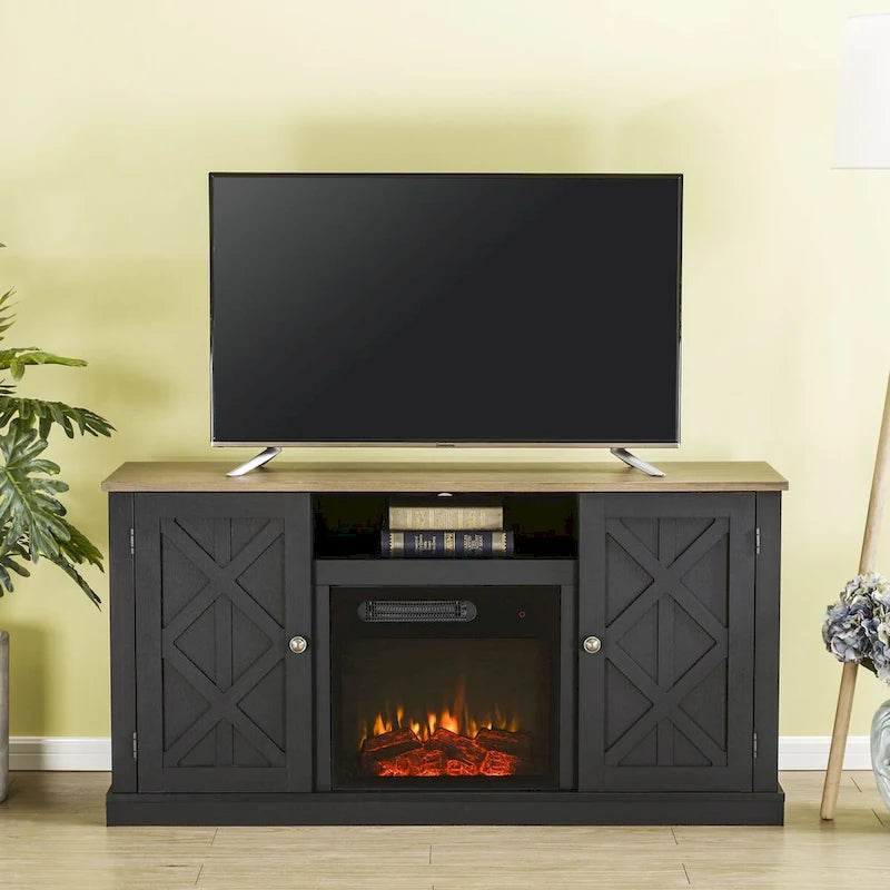 Meuble TV de 54 pouces avec foyer électrique