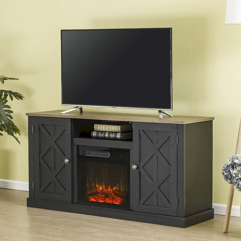 Meuble TV de 54 pouces avec foyer électrique