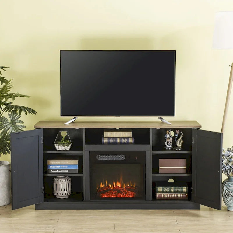 Meuble TV de 54 pouces avec foyer électrique