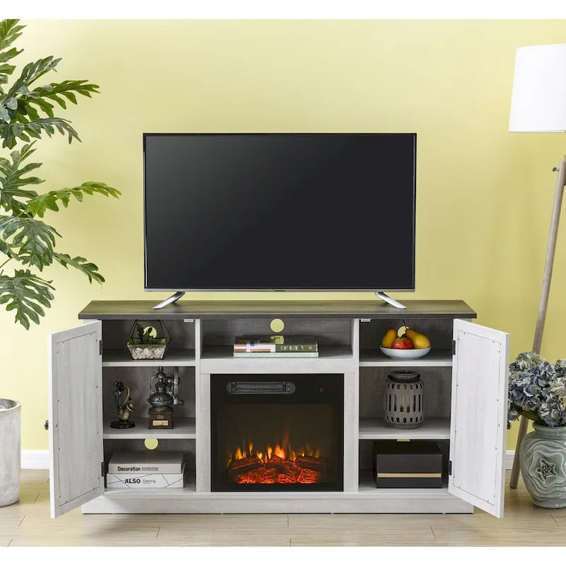 Meuble TV de 54 pouces avec foyer électrique