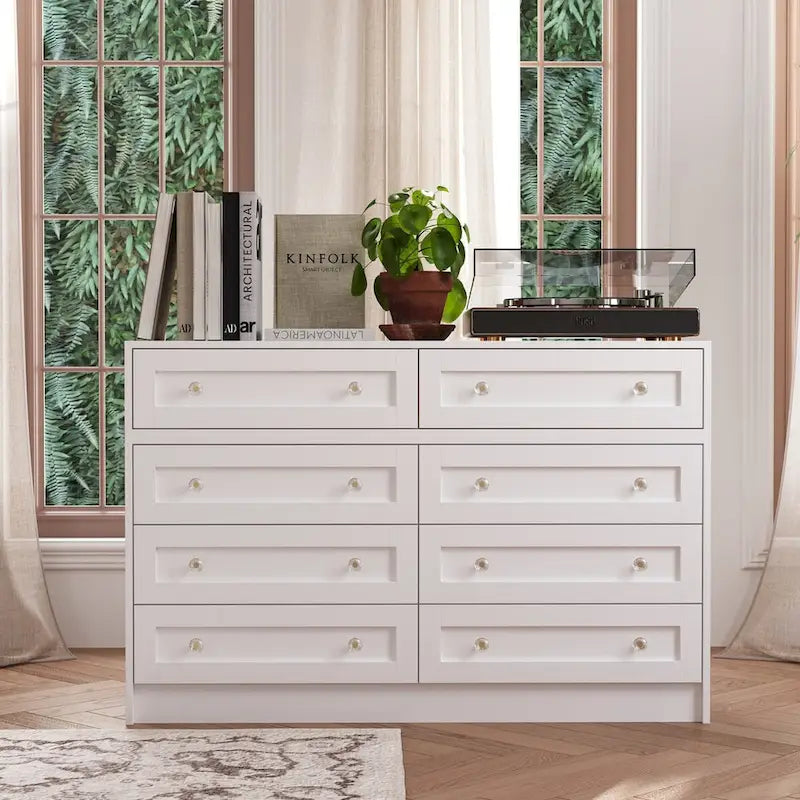 Coiffeuse blanche et meuble de rangement multifonctionnel