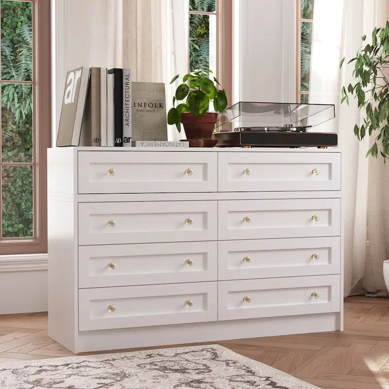 Coiffeuse blanche et meuble de rangement multifonctionnel