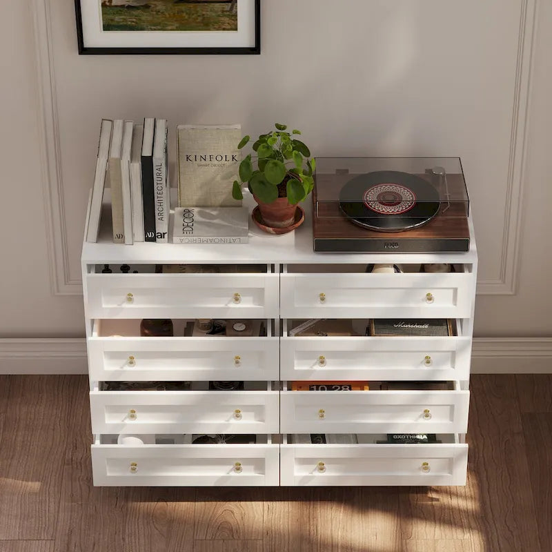 Coiffeuse blanche et meuble de rangement multifonctionnel