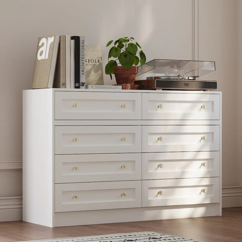 Coiffeuse blanche et meuble de rangement multifonctionnel