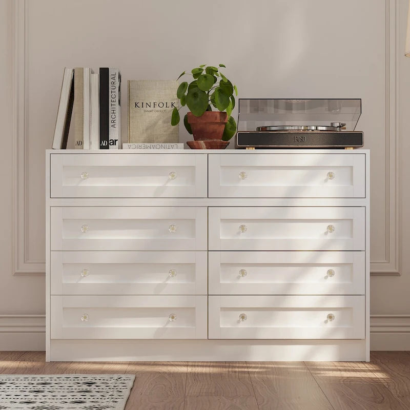 Coiffeuse blanche et meuble de rangement multifonctionnel