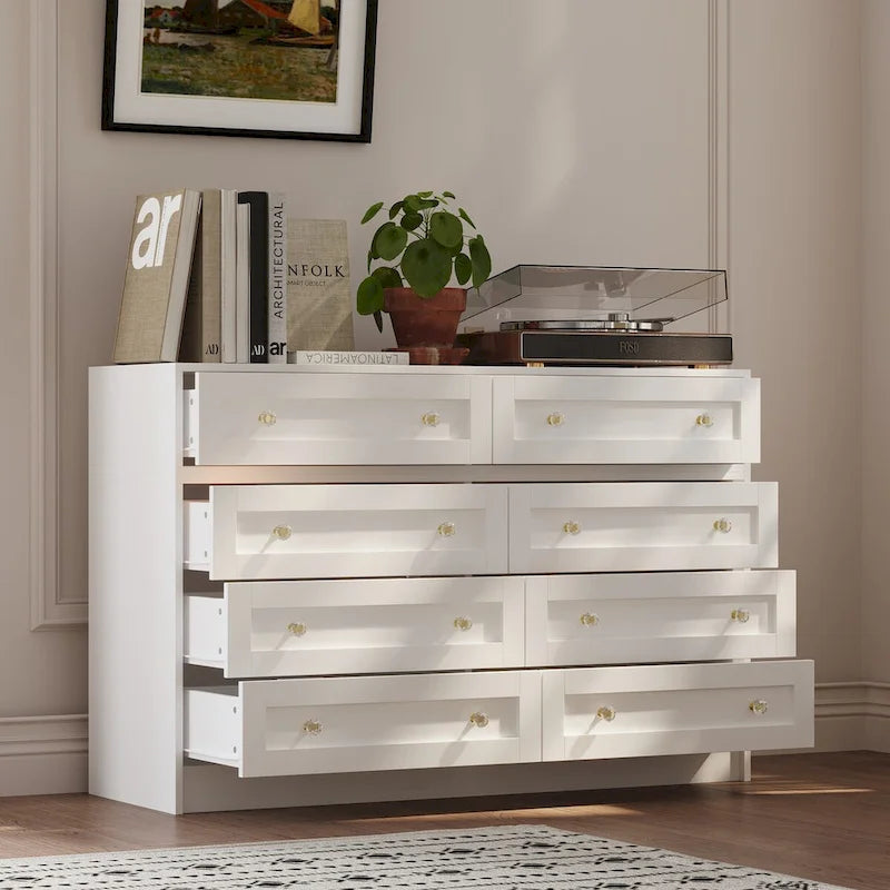 Coiffeuse blanche et meuble de rangement multifonctionnel