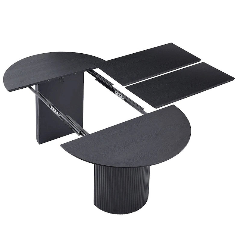 Table de salle à manger ovale extensible avec plateau massif