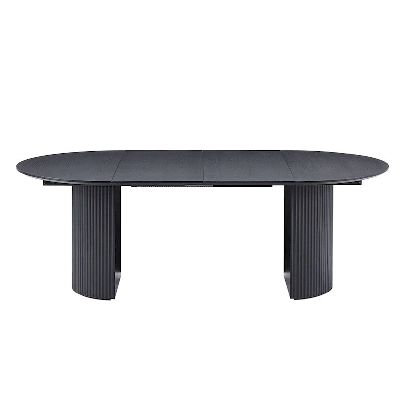 Table de salle à manger ovale extensible avec plateau massif